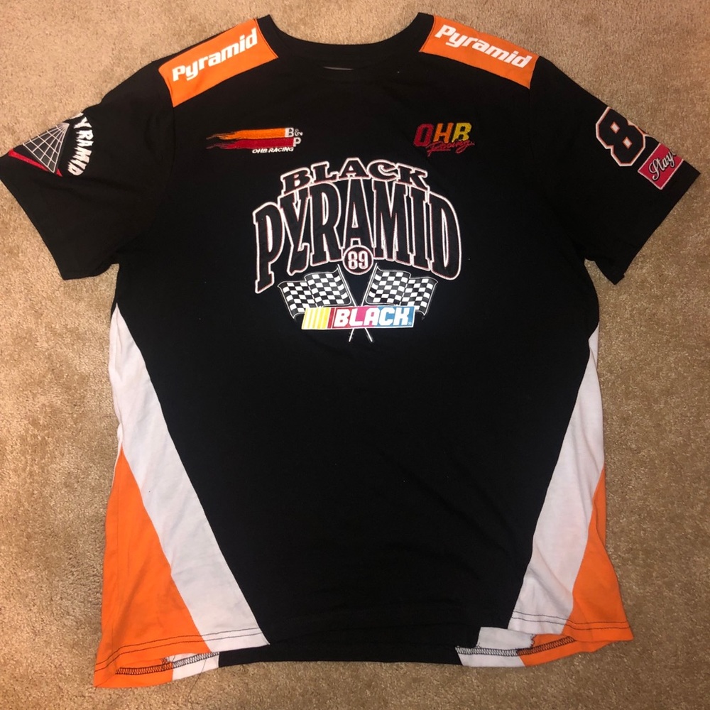 Black Pyramid Embroidered Racing T-Shirt